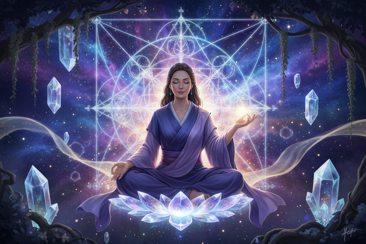 Spiritual teacher , fantasy background